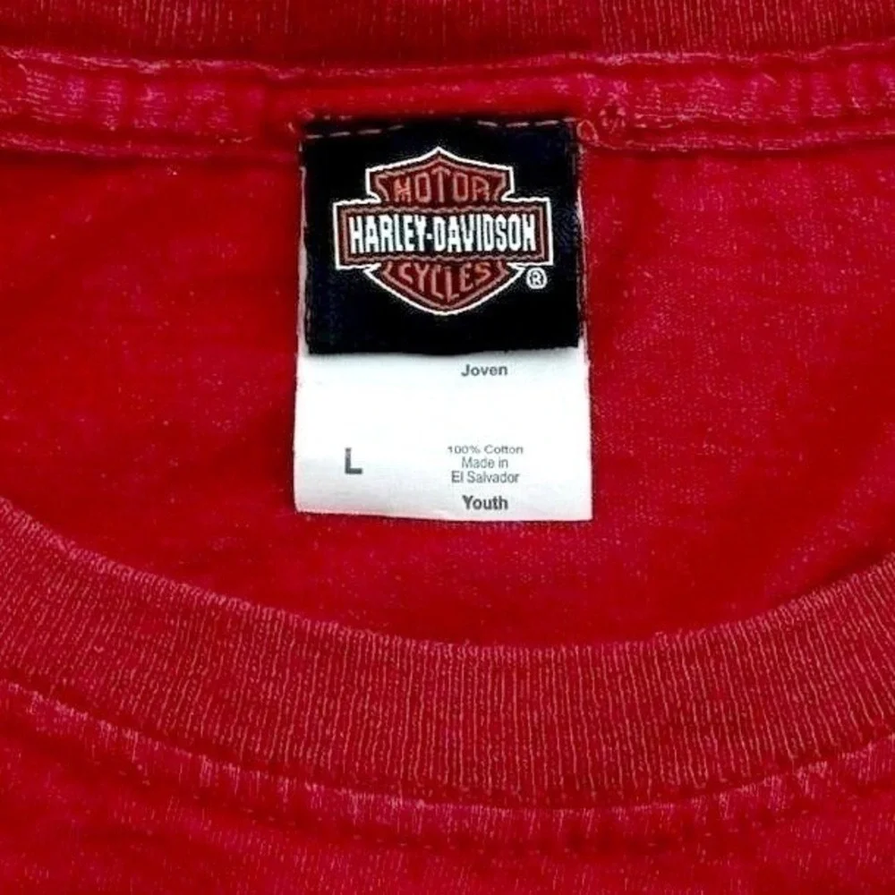 Harley-Davidson Youth Large Red Graphic T-Shirt Beartooth Billings Montana L
